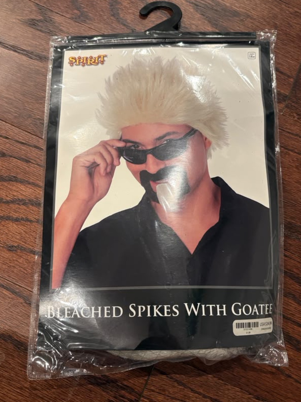 Bleached Spikes Wig with Goatee - White